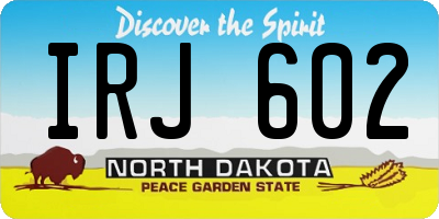 ND license plate IRJ602