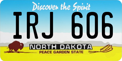ND license plate IRJ606