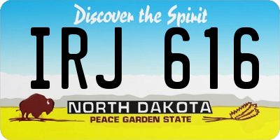 ND license plate IRJ616