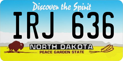 ND license plate IRJ636