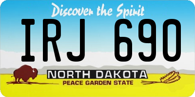 ND license plate IRJ690
