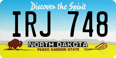 ND license plate IRJ748