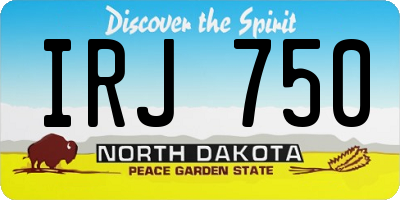 ND license plate IRJ750