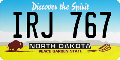 ND license plate IRJ767