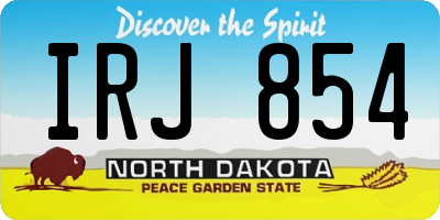 ND license plate IRJ854
