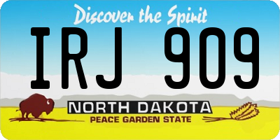 ND license plate IRJ909