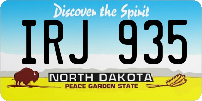 ND license plate IRJ935