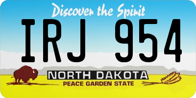 ND license plate IRJ954