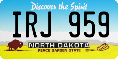 ND license plate IRJ959