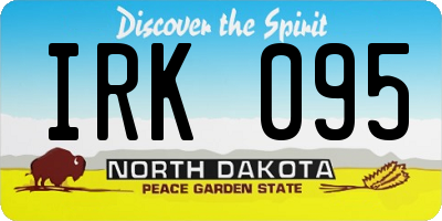 ND license plate IRK095