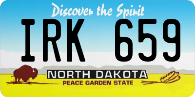 ND license plate IRK659