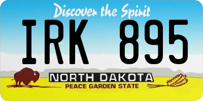 ND license plate IRK895