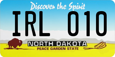 ND license plate IRL010