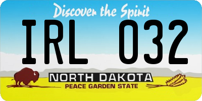 ND license plate IRL032