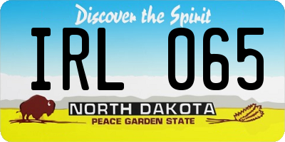 ND license plate IRL065