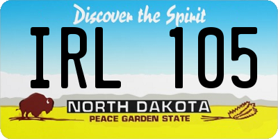 ND license plate IRL105