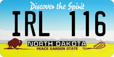 ND license plate IRL116