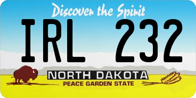 ND license plate IRL232