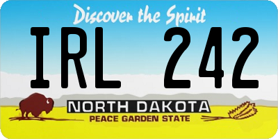 ND license plate IRL242