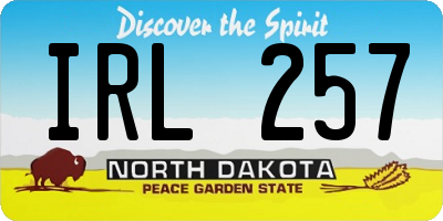 ND license plate IRL257