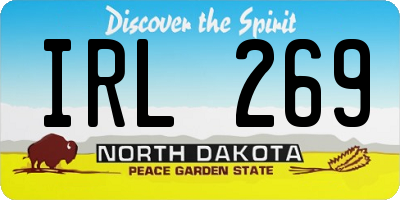ND license plate IRL269