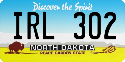 ND license plate IRL302
