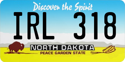 ND license plate IRL318