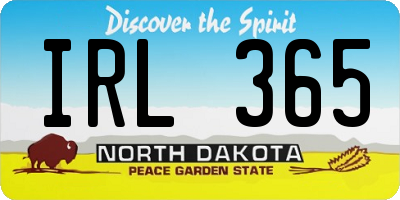 ND license plate IRL365