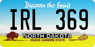 ND license plate IRL369
