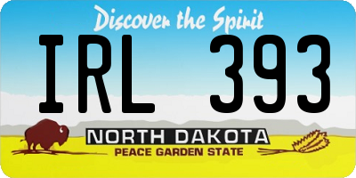 ND license plate IRL393