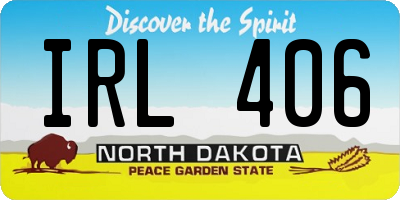 ND license plate IRL406