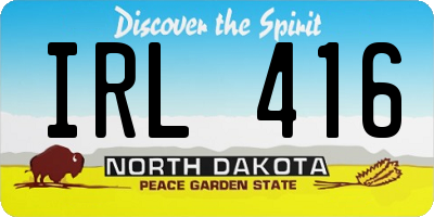 ND license plate IRL416