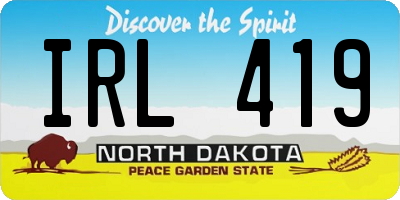 ND license plate IRL419