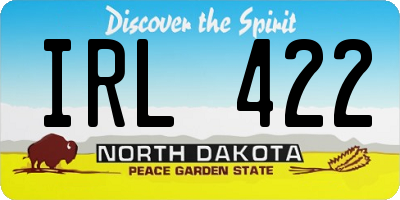 ND license plate IRL422