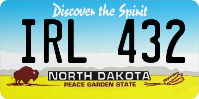 ND license plate IRL432
