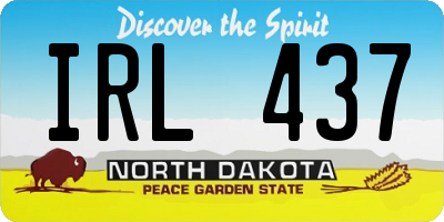 ND license plate IRL437
