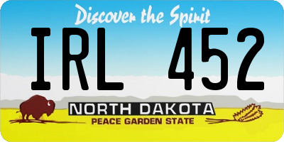 ND license plate IRL452