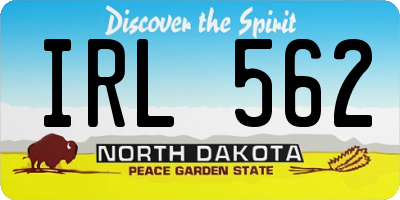 ND license plate IRL562