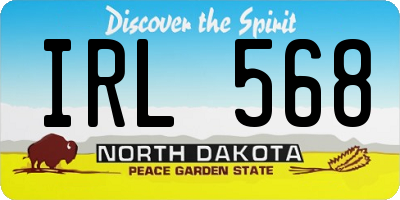 ND license plate IRL568