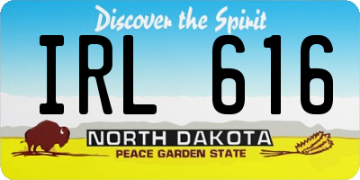ND license plate IRL616