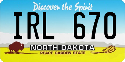 ND license plate IRL670