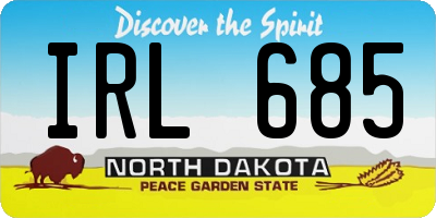 ND license plate IRL685