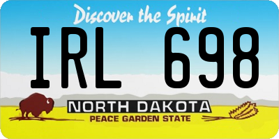ND license plate IRL698