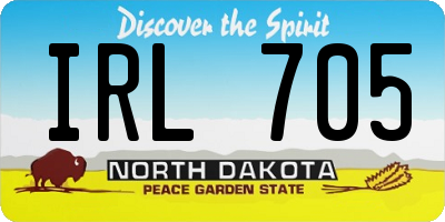 ND license plate IRL705
