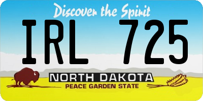 ND license plate IRL725