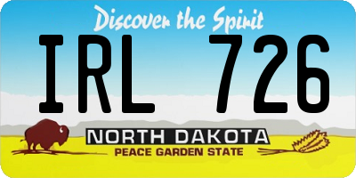 ND license plate IRL726