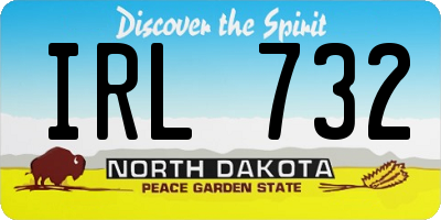 ND license plate IRL732