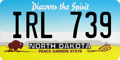 ND license plate IRL739
