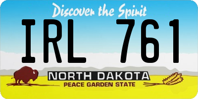 ND license plate IRL761