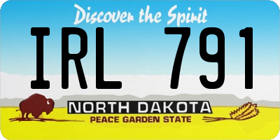 ND license plate IRL791